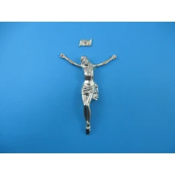 Korpus Pana Jezusa na krzyż metalowy + napis 35 cm NL